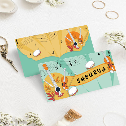Custom Kids Gift Envelope for Gifting Money Envelopes Guitar Theme
