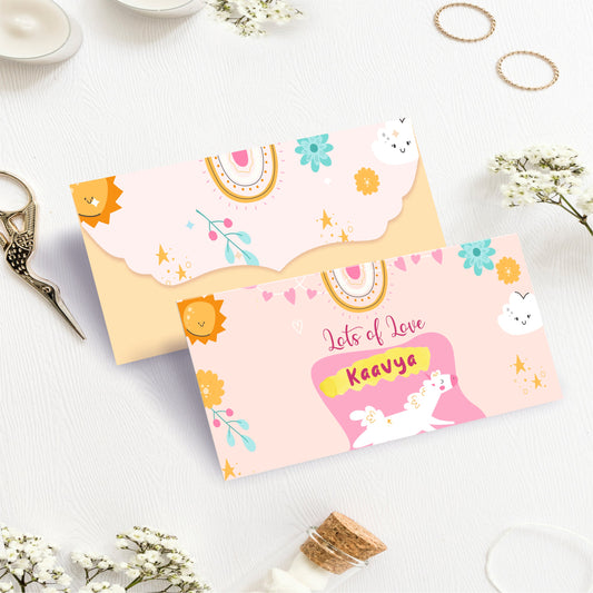 Custom Kids Gift Envelope for Gifting Money Envelopes Sun Clouds