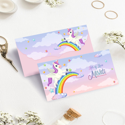 Custom Kids Gift Envelope for Gifting Money Envelopes Unicorn Theme