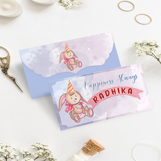 Custom Kids Gift Envelope for Gifting Money Envelopes Little Bunny