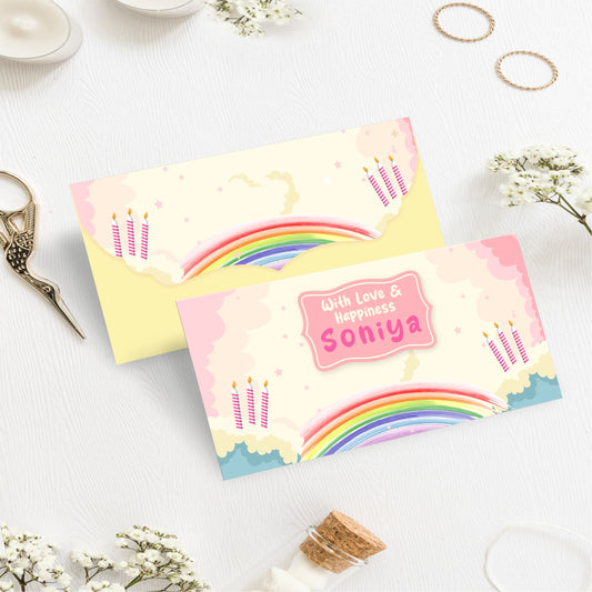 Custom Kids Gift Envelope for Gifting Money Envelopes Rainbow Theme