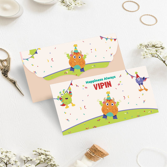 Custom Kids Gift Envelope for Gifting Money Envelopes Little Monsters
