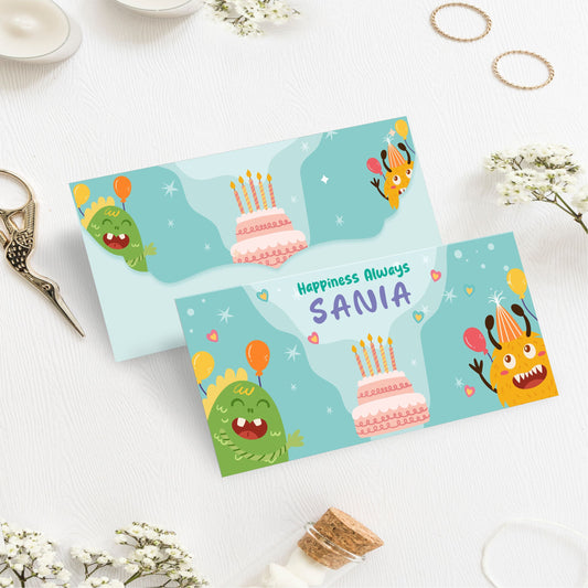 Custom Kids Gift Envelope for Gifting Money Envelopes Cartoon Alien