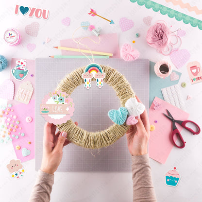 Dreamer Scrapbook Die Cut Elements Sheet 2 Elements Sheet Embellishment Tag 300 GSM Sheets 6x12 inches