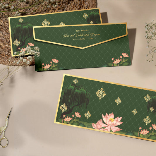 Luxury Money Envelope | Luxe Lotus Shagun Envelope