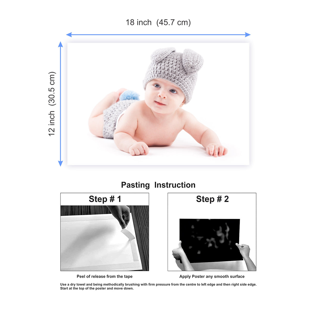 Smiling Baby Wall Posters Set of 10 colour options