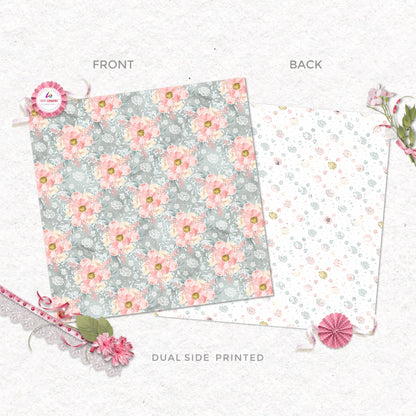 Pastel Paper Pattern Pack of 24 Sheet Flowers Stripes Pink photo 22