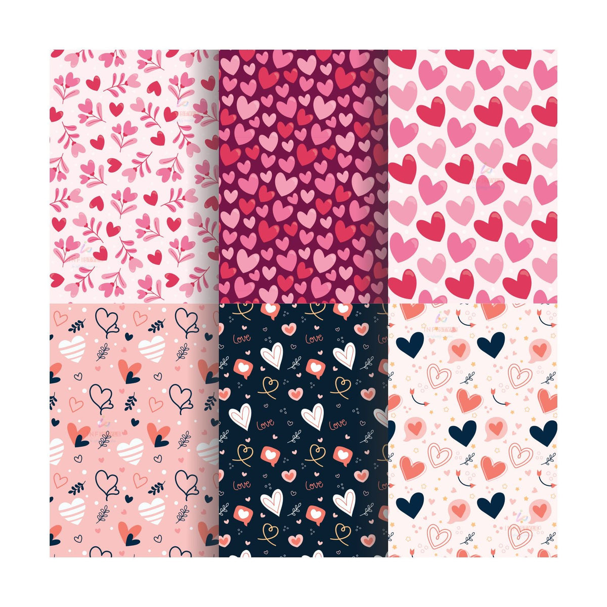 Scrapbooking Craft Paper Pack of 24 Pattern Love Theme packaging