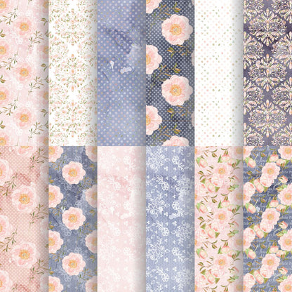 Pastel Pattern Paper 250 GSM Pack of 24 Vintage Florals photo 11