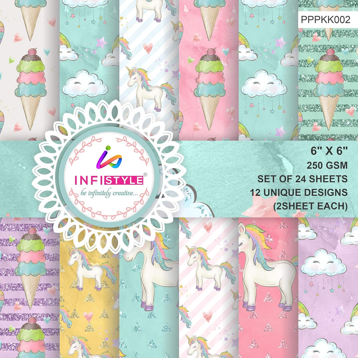 Unicorn Design Paper Sheets 250 GSM detail view