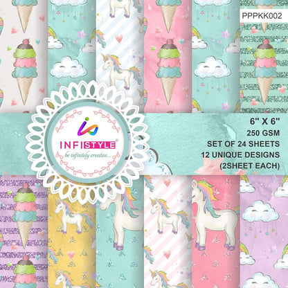 Unicorn Design Paper Sheets 250 GSM detail view
