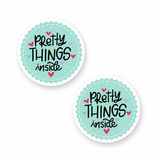 Pretty Things Inside Round Sticker Labels