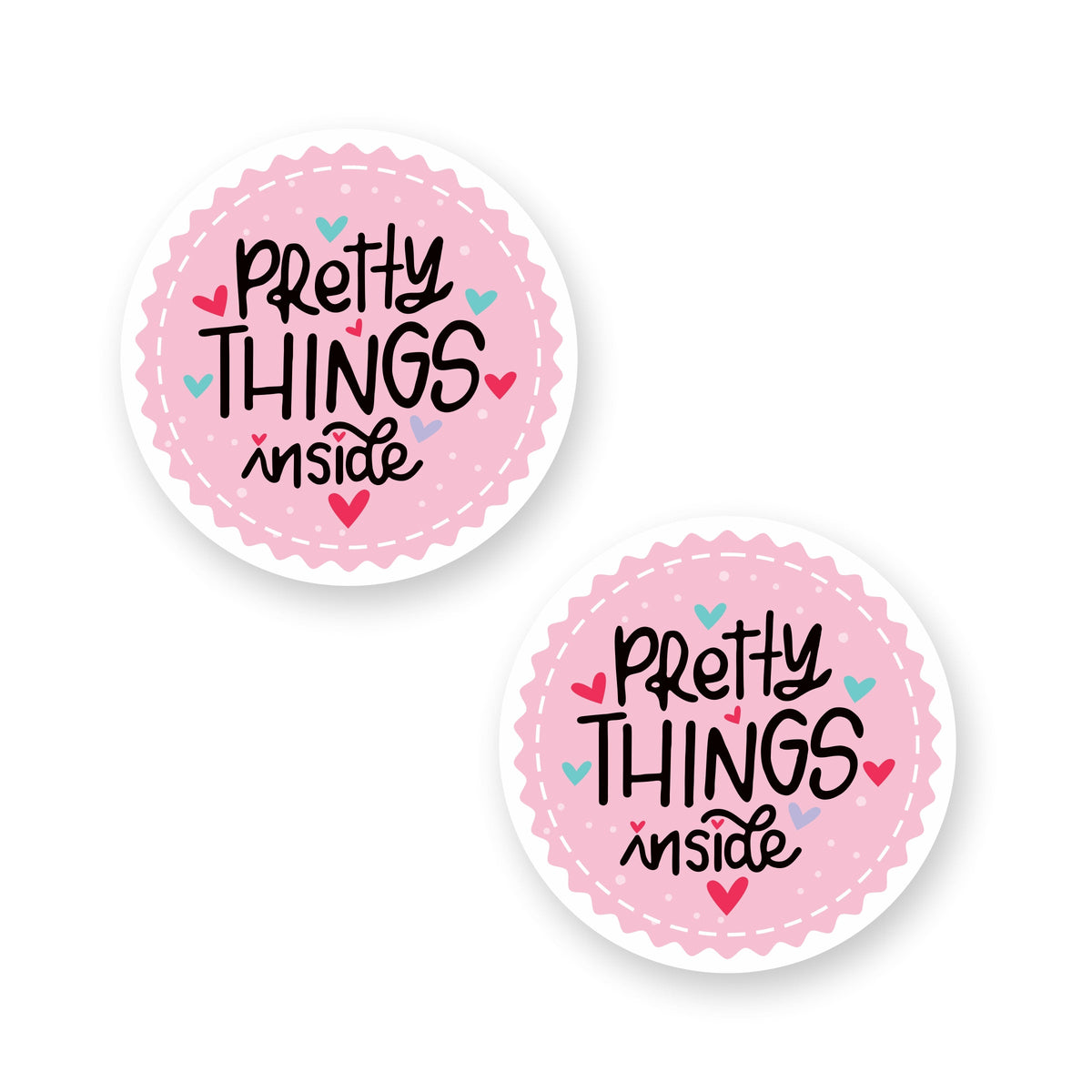 Pretty Things Inside Round Sticker Labels