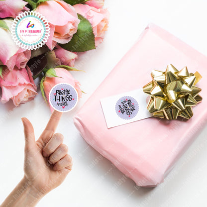 Pretty Things Inside Stickers Round Label packaging