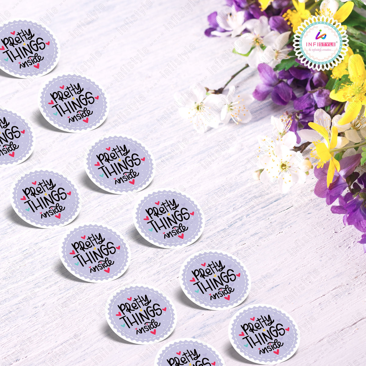 Pretty Things Inside Stickers Round Label gift presentation