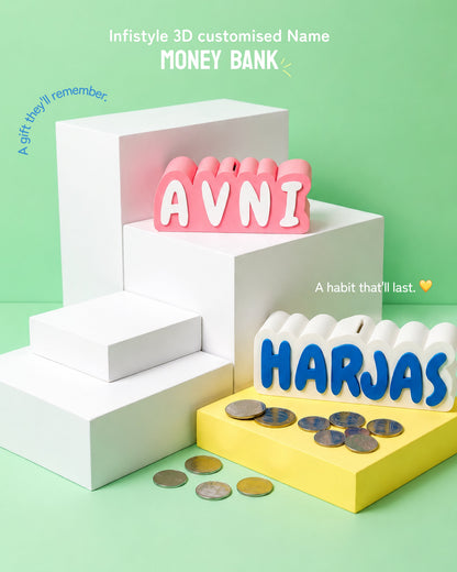 Personalised Name Piggy Bank | Custom 3D Printed Money Box for Kids & Gifting
