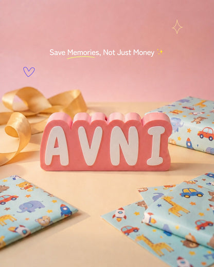Personalised Name Piggy Bank | Custom 3D Printed Money Box for Kids & Gifting