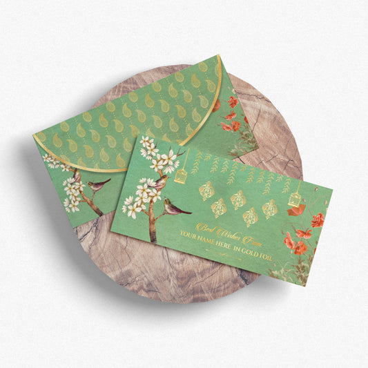 Gold Foil Floral Shagun Envelope