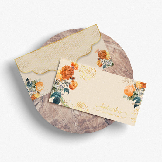 Beige Floral Best Wishes Shagun Envelope
