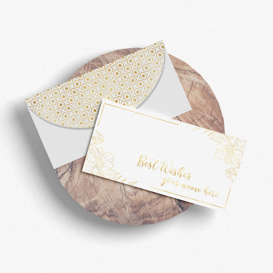 Elegant White Gold Shagun Envelope