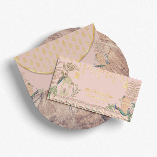 Blush Pink Peacock Shagun Envelope
