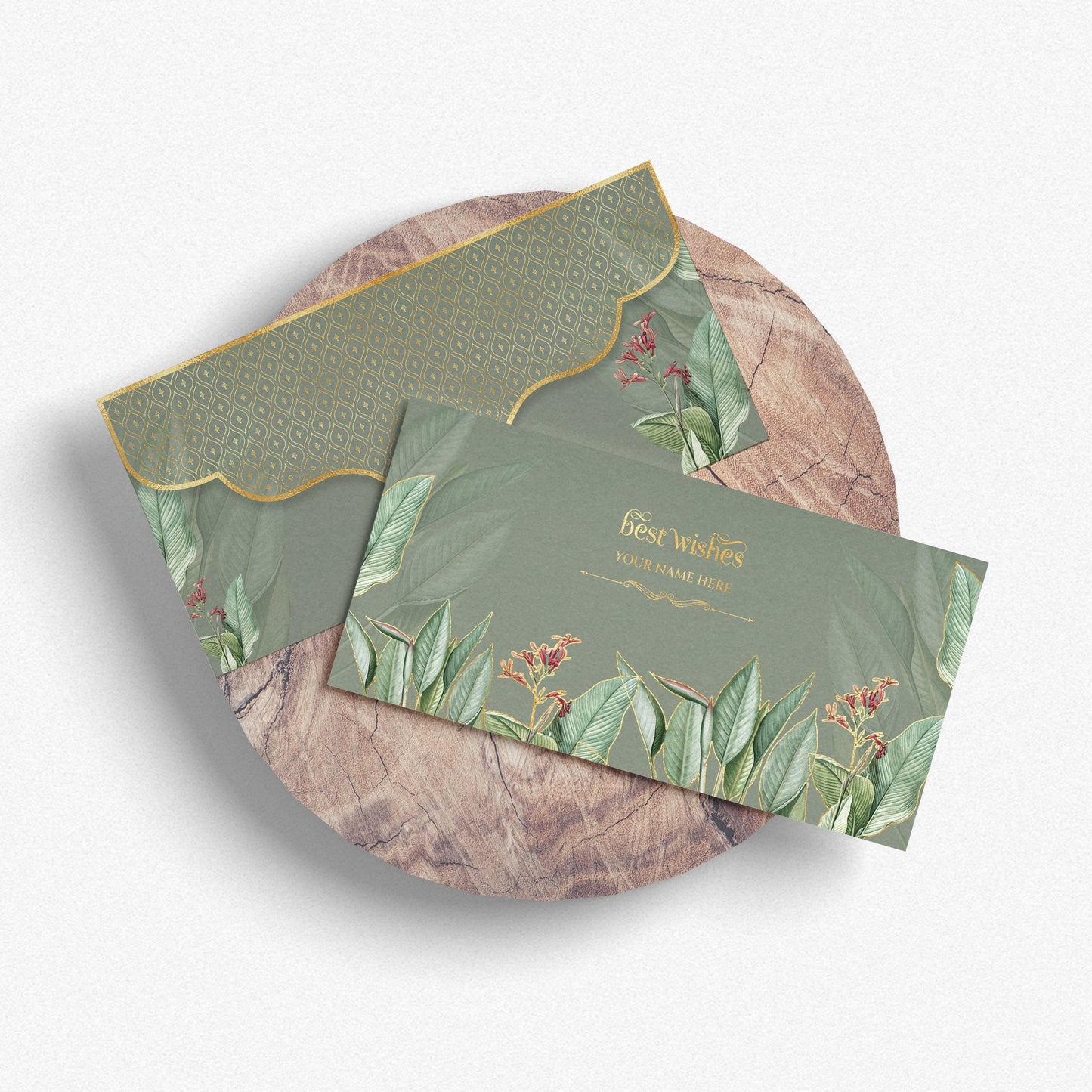 Sage Green Best Wishes Shagun Envelope