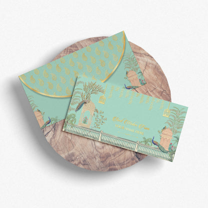 Peacock Shagun Envelope Pastel Turquoise