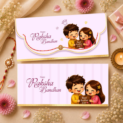 Personalized Rakhi Envelope with Name Rakshabandhan Money Envelope for Brother detail view