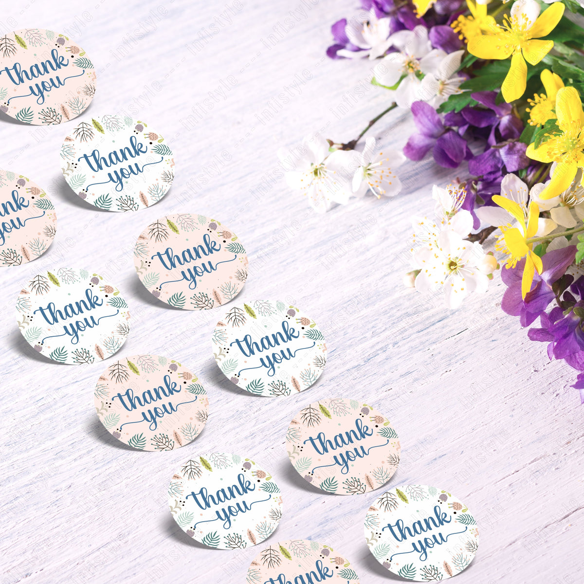 Thank You Labels design close-up