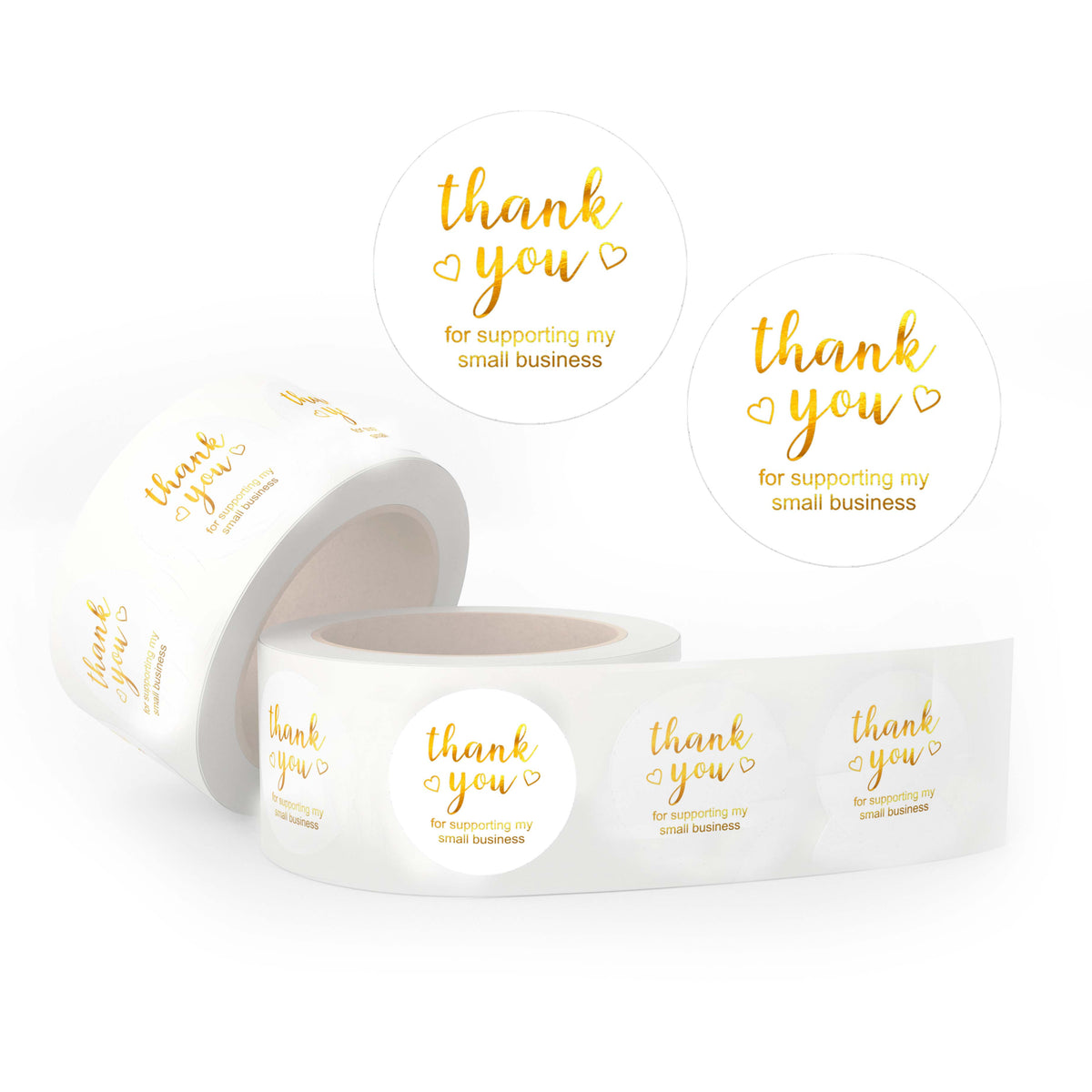 Thank You Stickers Gold Foil Small Business