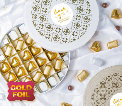 Thank You Stickers Gold Foil Small Business front view