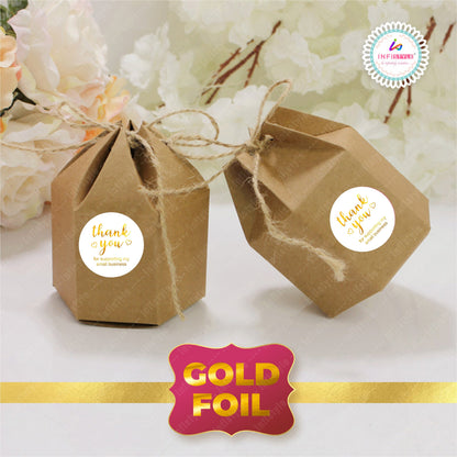 Thank You Stickers Gold Foil Small Business detail view