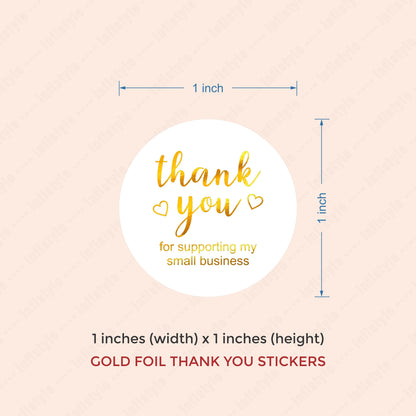 Thank You Stickers Gold Foil Small Business packaging