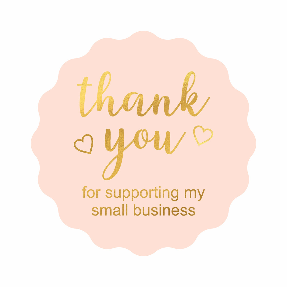 Gold Foil Thank You Stickers Small Business