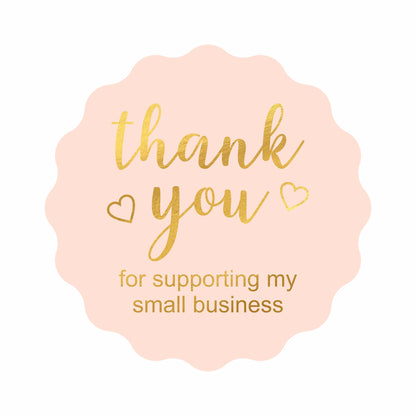 Gold Foil Thank You Stickers Small Business