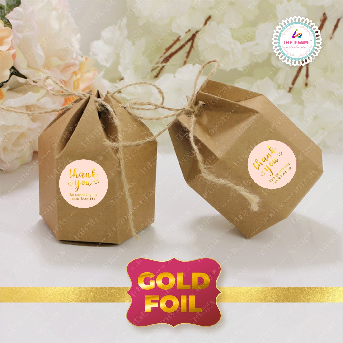 Gold Foil Thank You Stickers