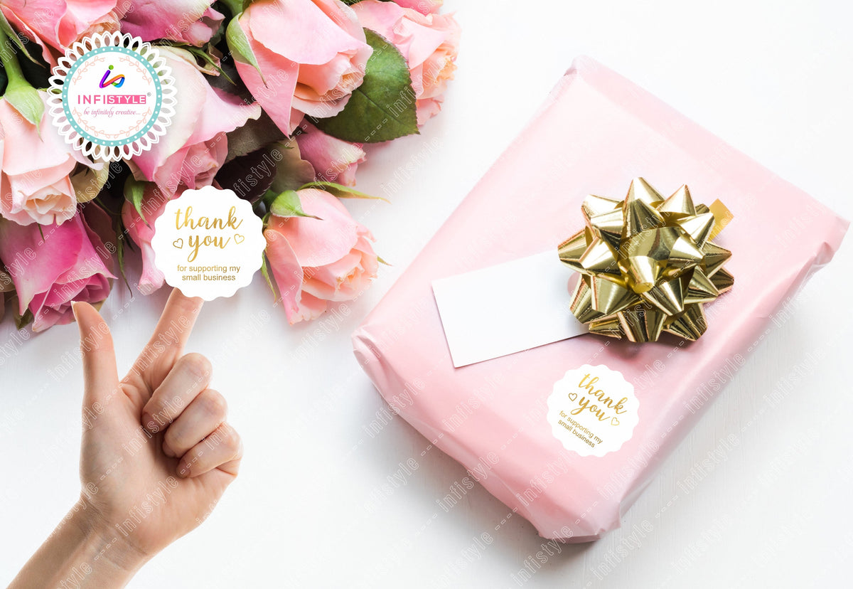 Thank You Stickers For Small Business gift presentation