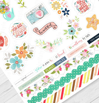 Floral Craft Paper 250 GSM 24 Sheets front view
