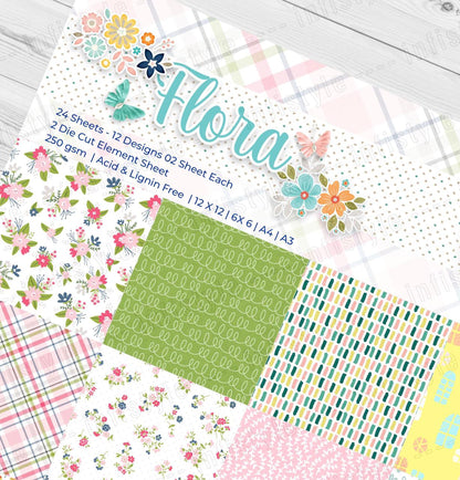 Floral Craft Paper 250 GSM 24 Sheets detail view