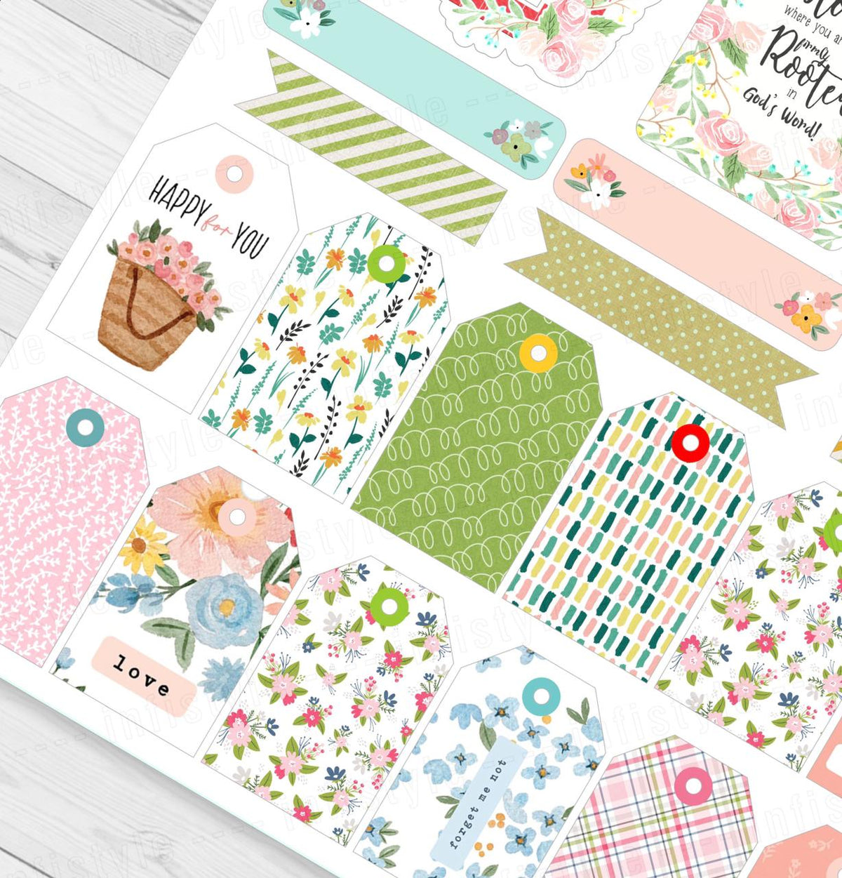 Floral Craft Paper 250 GSM 24 Sheets design close-up