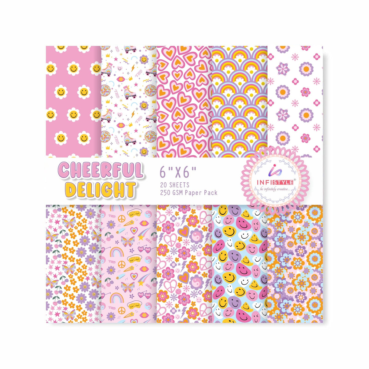 Pattern Paper Sheets 250 GSM Pack of 20 front view