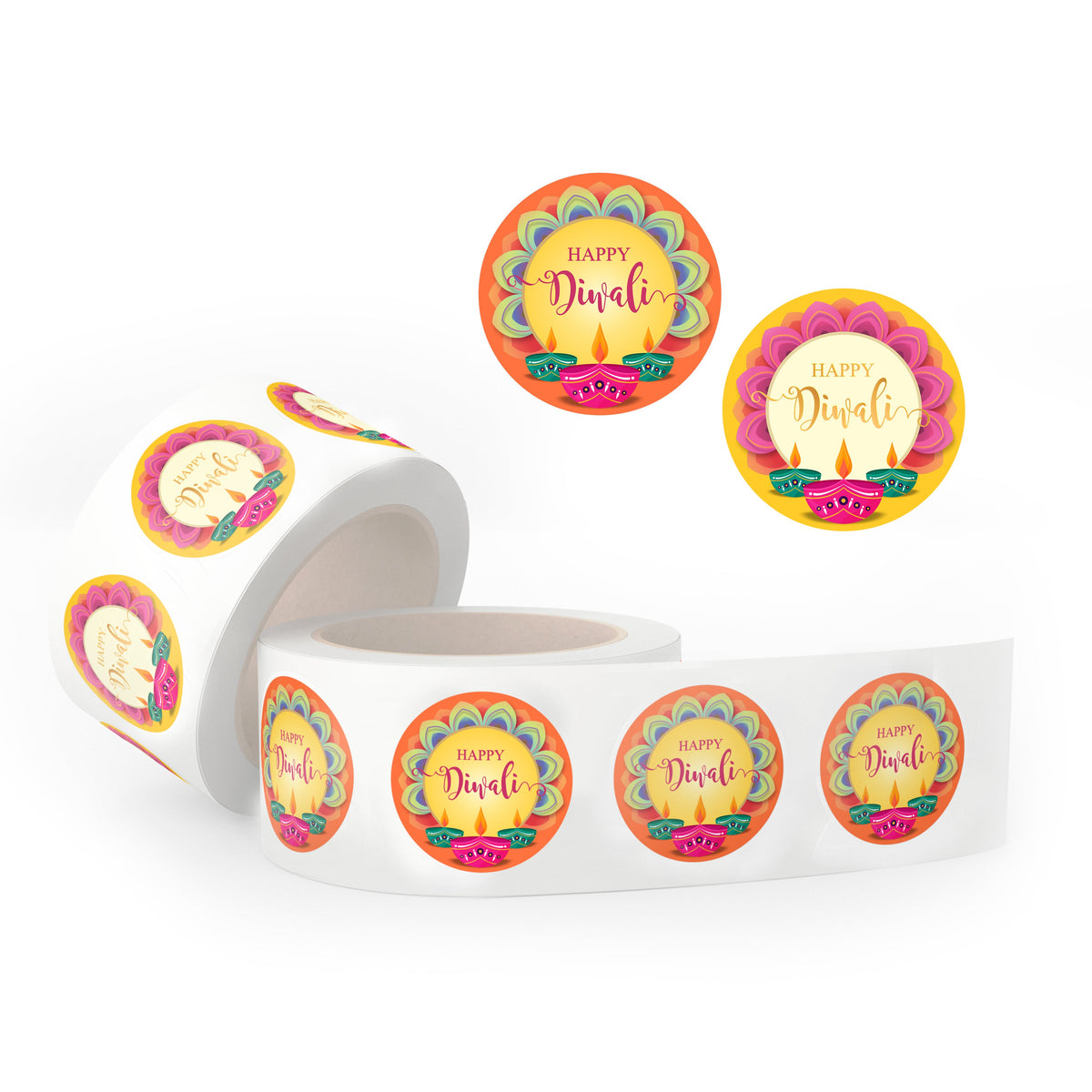 Happy Diwali Stickers for Gifts front view