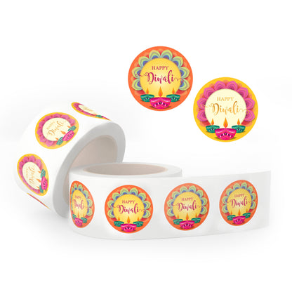 Happy Diwali Stickers for Gifts front view