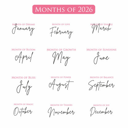 2026 Calendar for Desk – Floral Vase & Wooden Stand (Non-Customised)