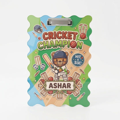 Customized Acrylic Examboard with Name | Personalized Name Examboard Cricket Theme