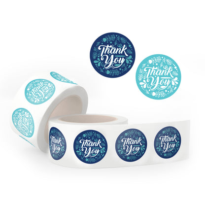 Thank You Stickers Labels Blue Color packaging